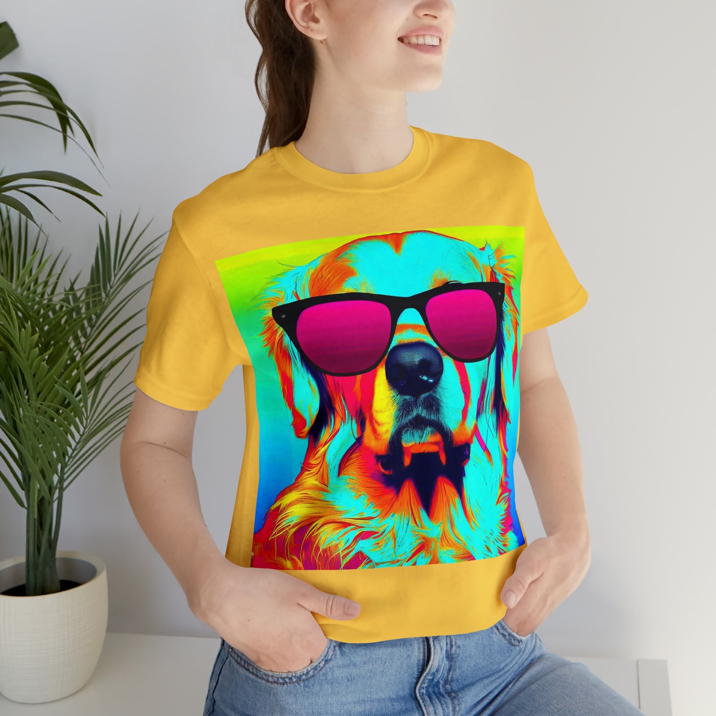 Pop Art Golden Retriever Wearing Sunglasses