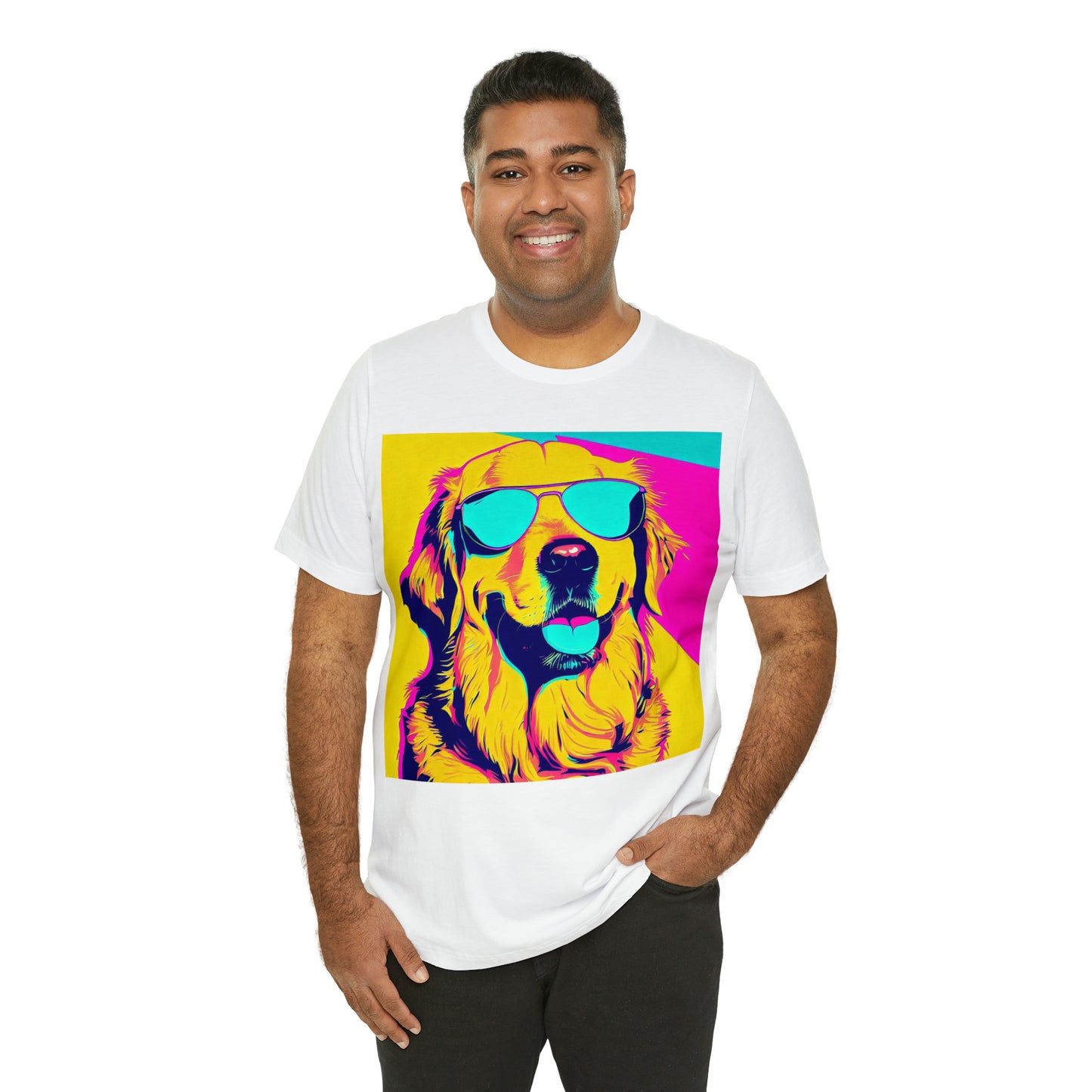 Pop Art Golden Retriever Wearing Sunglasses