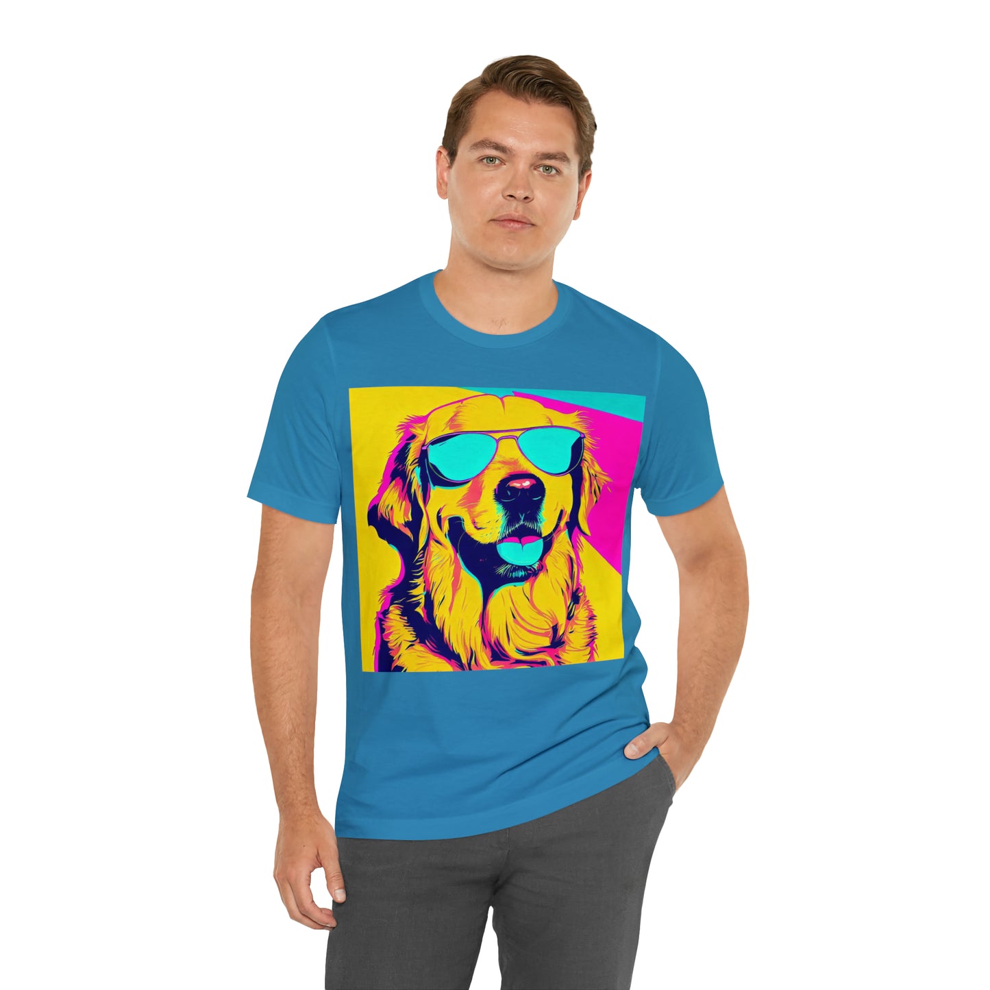 Pop Art Golden Retriever Wearing Sunglasses