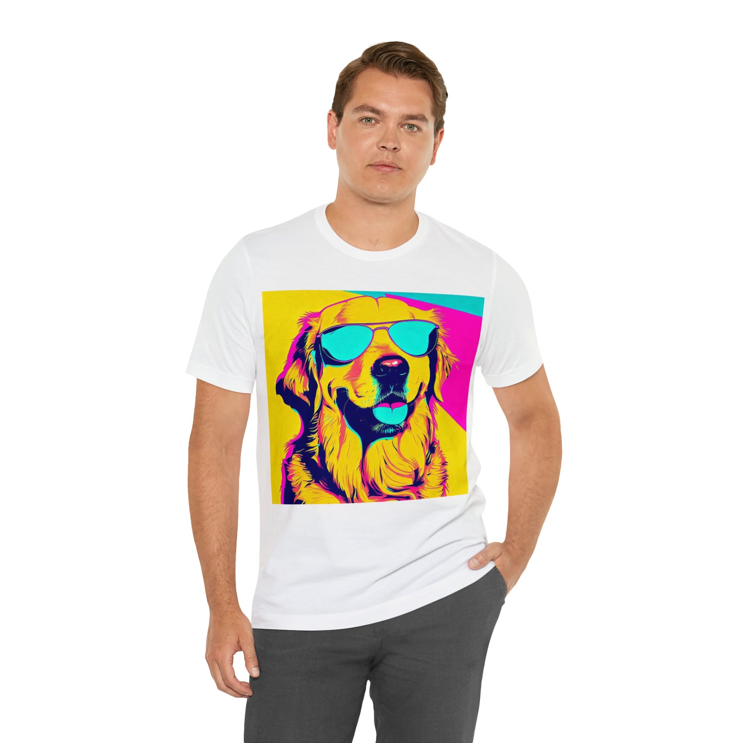 Pop Art Golden Retriever Wearing Sunglasses