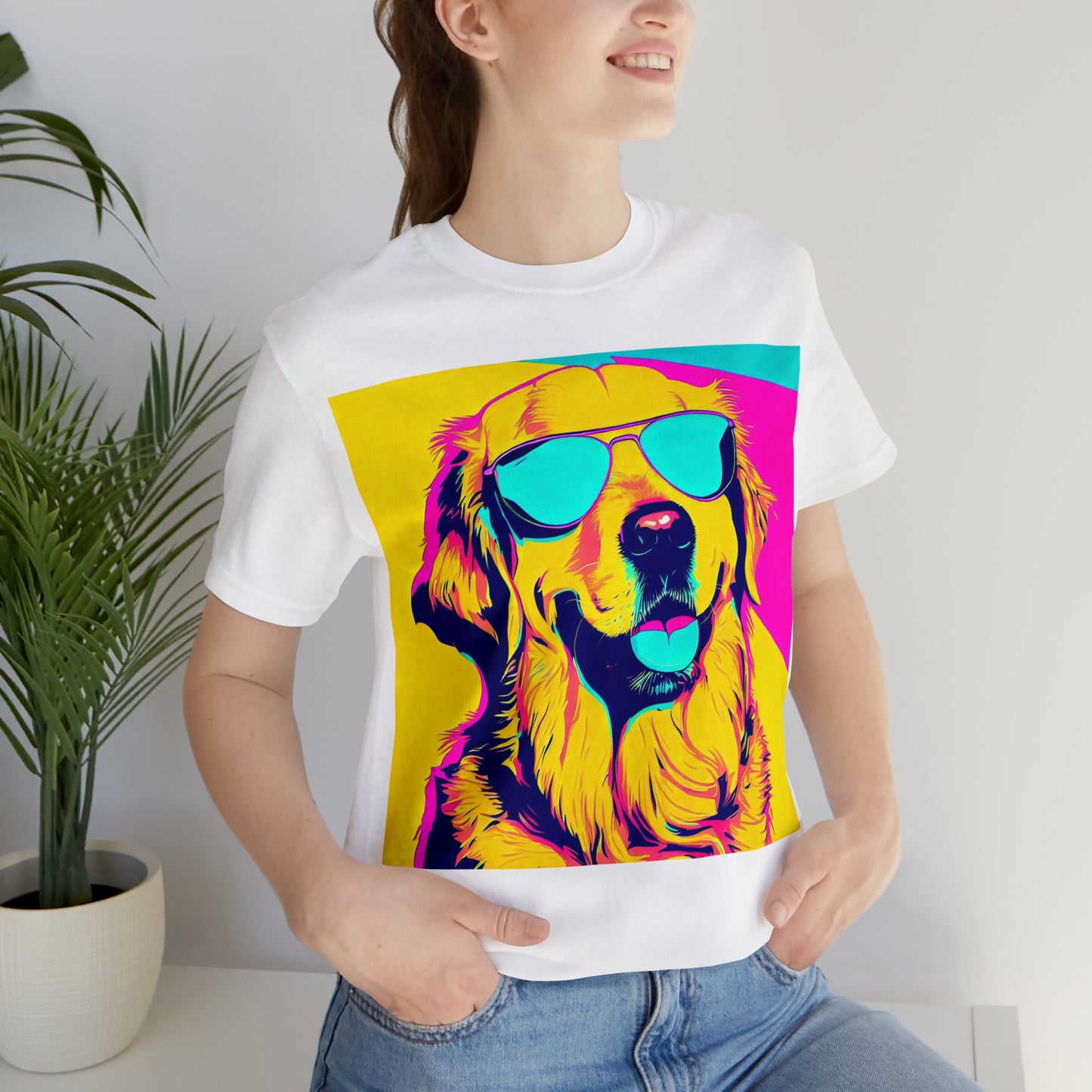 Pop Art Golden Retriever Wearing Sunglasses