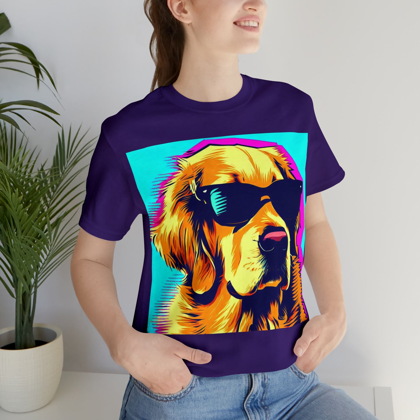 Pop Art Golden Retriever Wearing Sunglasses