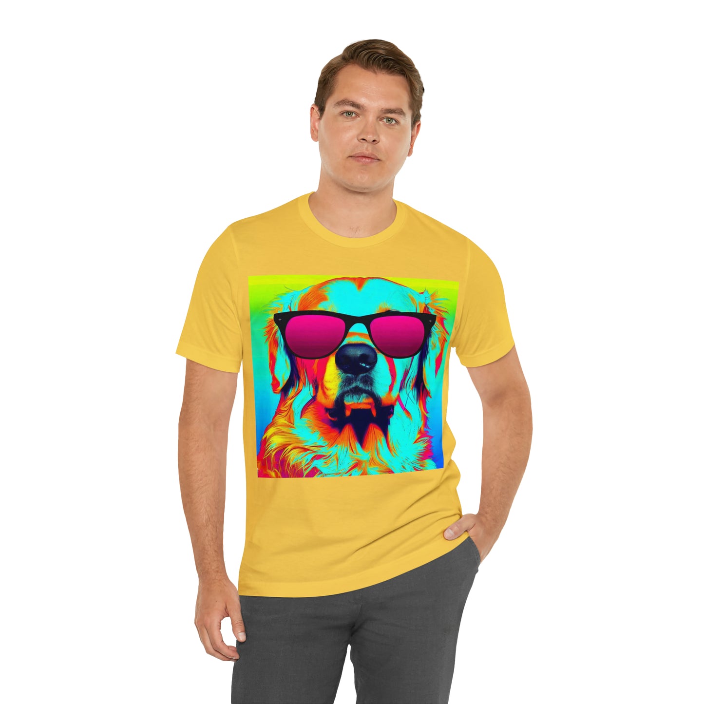 Pop Art Golden Retriever Wearing Sunglasses