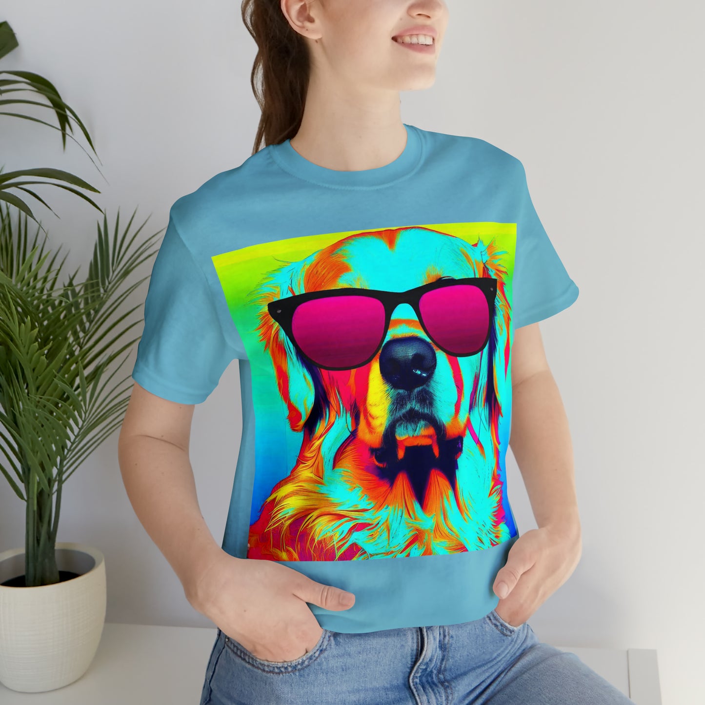 Pop Art Golden Retriever Wearing Sunglasses