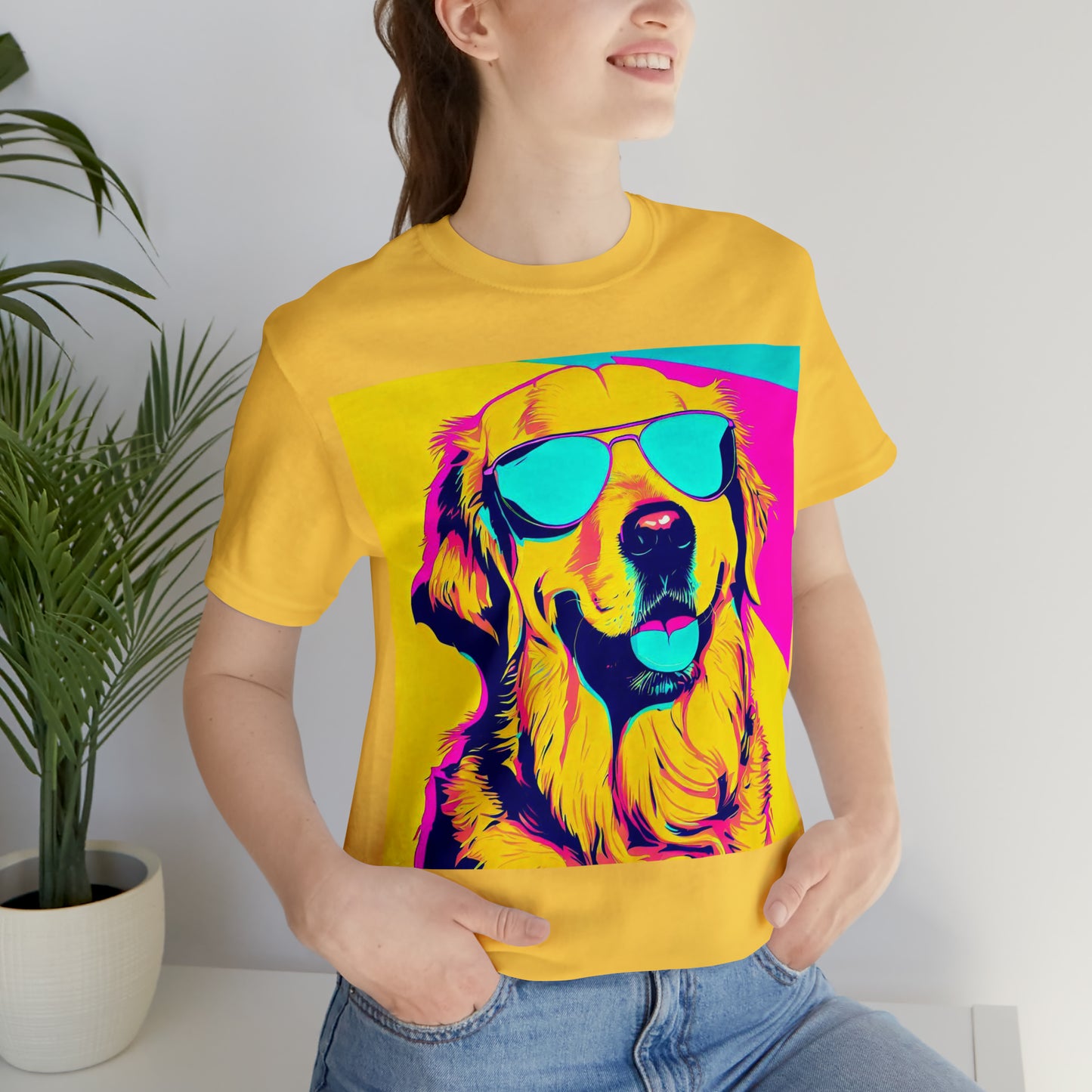 Pop Art Golden Retriever Wearing Sunglasses