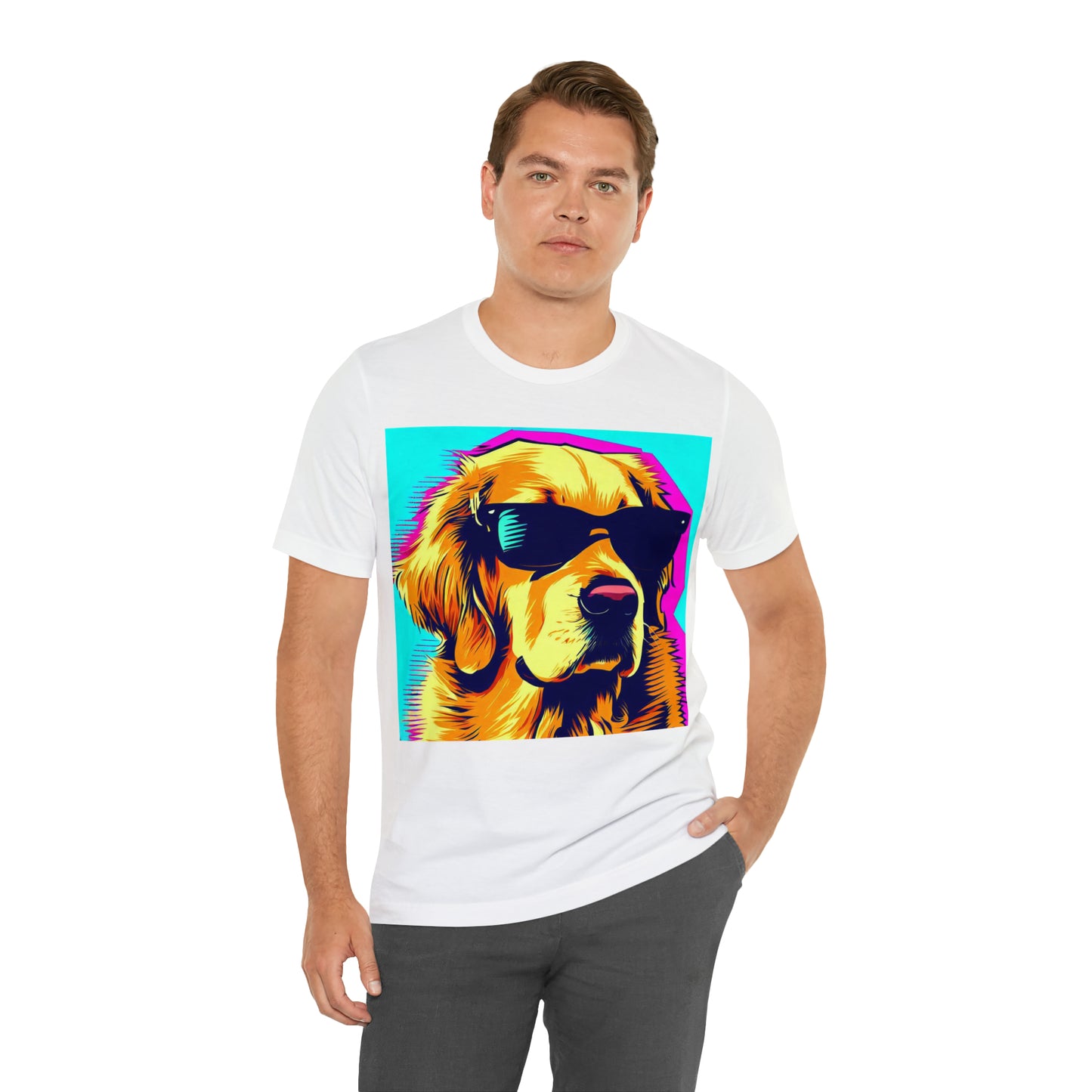 Pop Art Golden Retriever Wearing Sunglasses