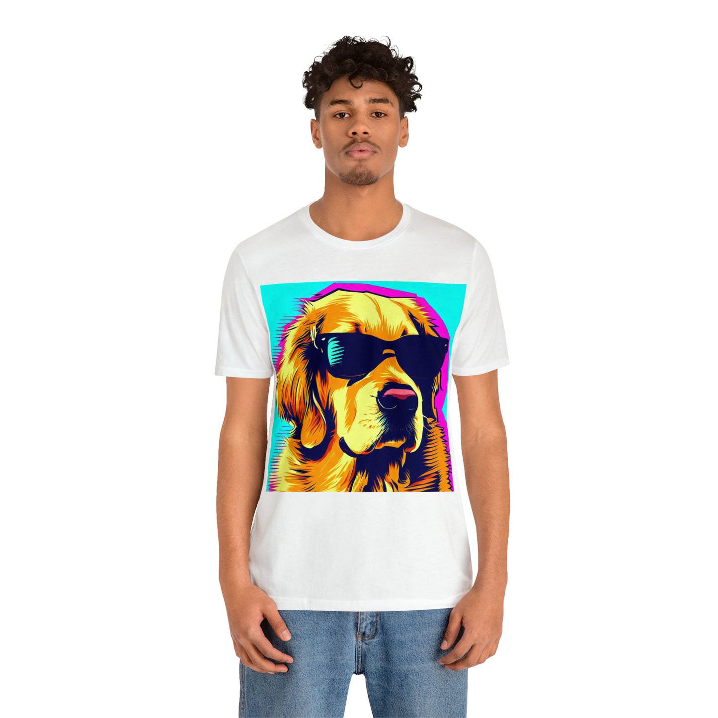 Pop Art Golden Retriever Wearing Sunglasses