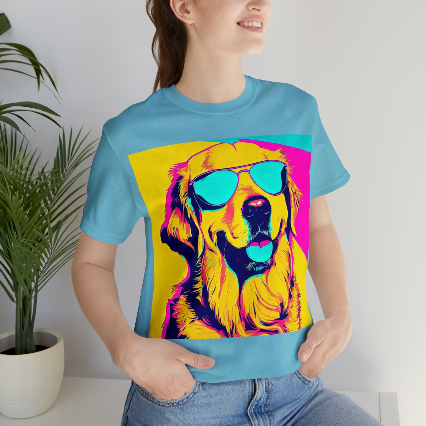 Pop Art Golden Retriever Wearing Sunglasses