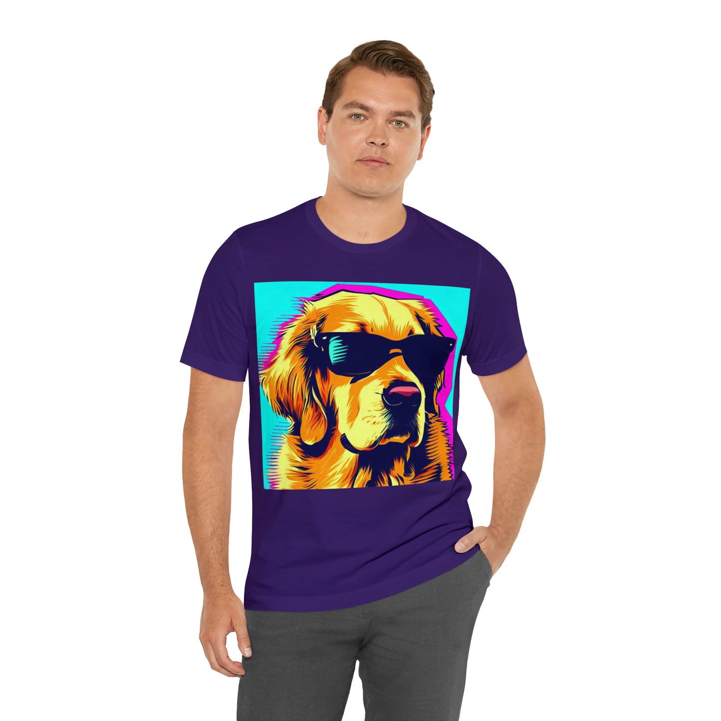 Pop Art Golden Retriever Wearing Sunglasses