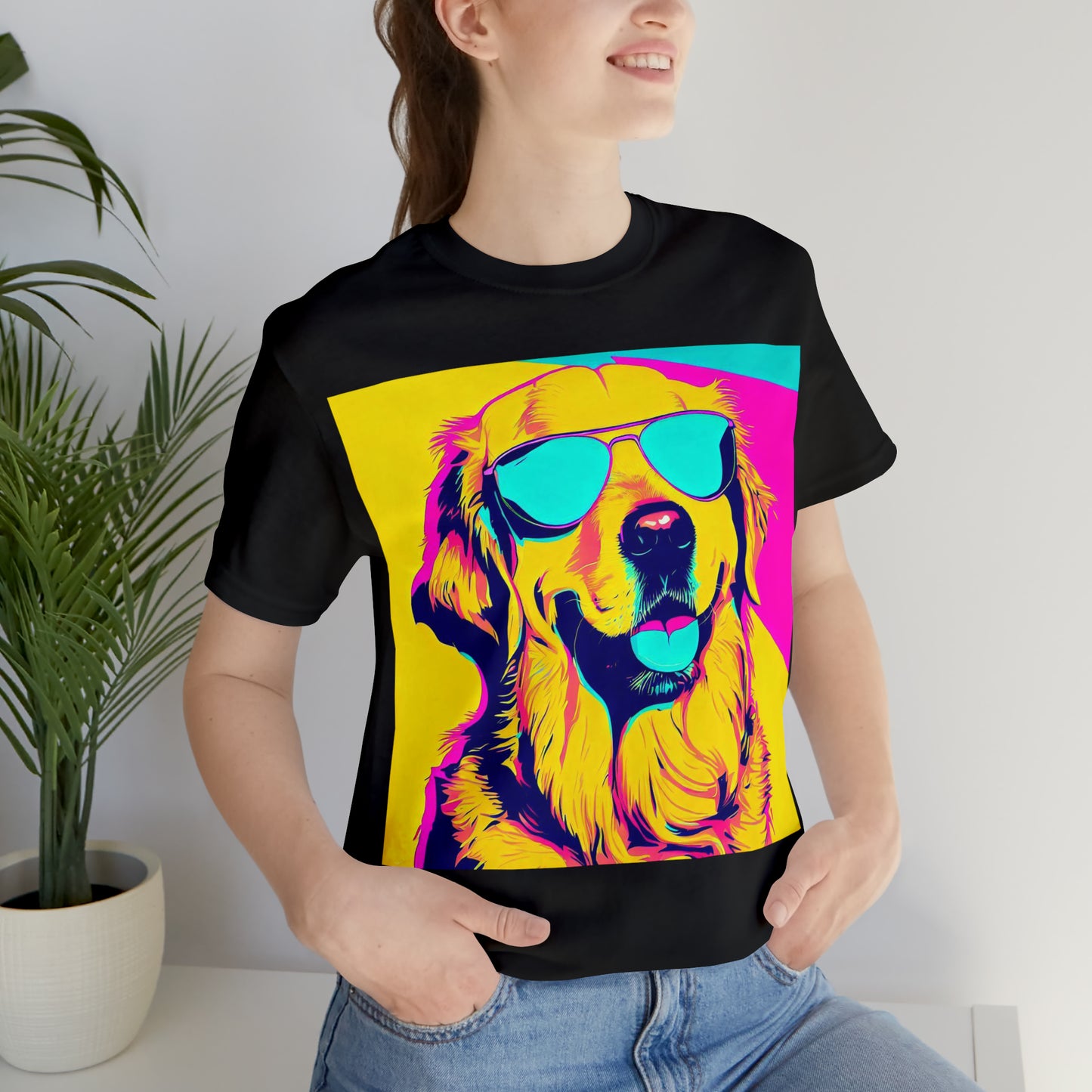 Pop Art Golden Retriever Wearing Sunglasses