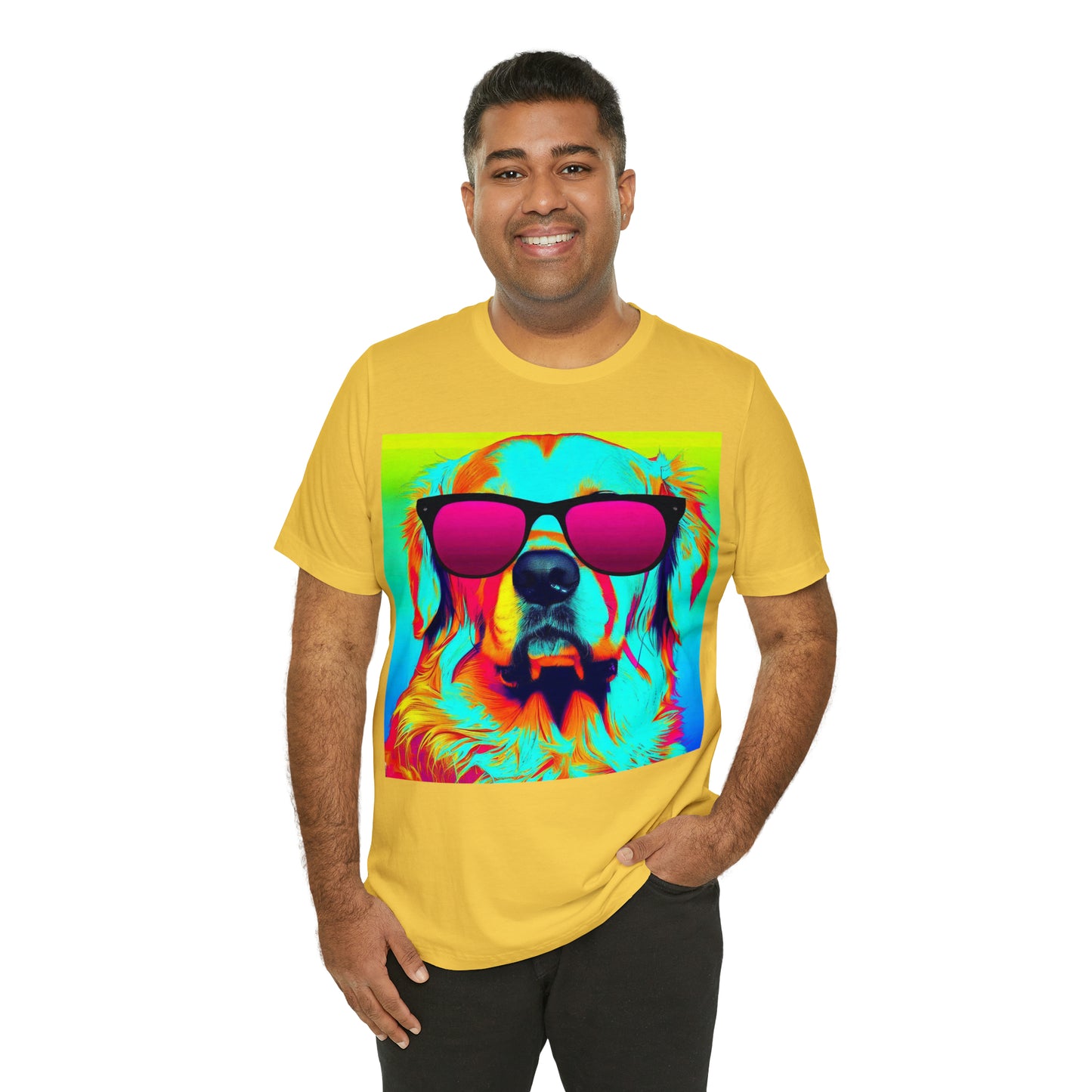 Pop Art Golden Retriever Wearing Sunglasses