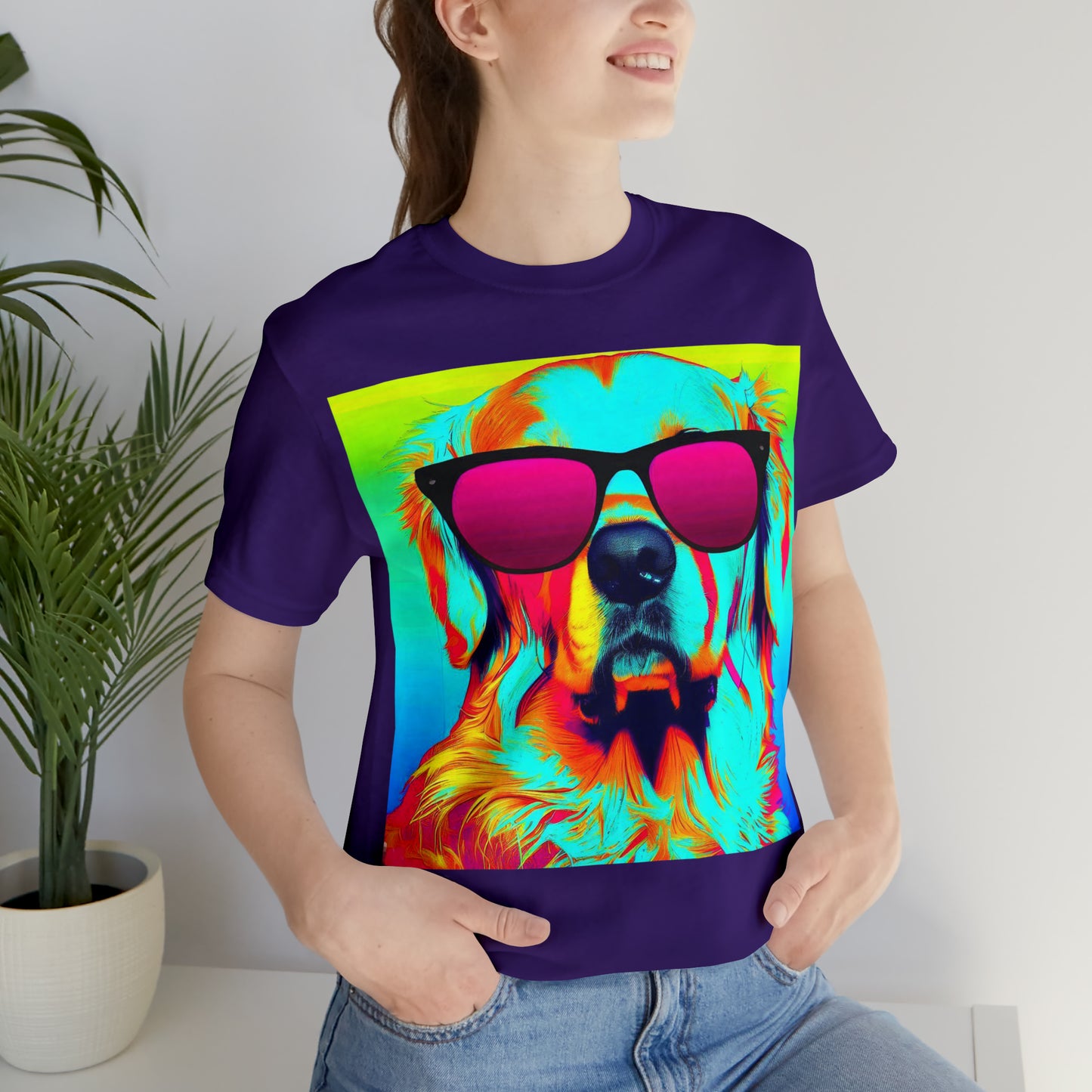 Pop Art Golden Retriever Wearing Sunglasses