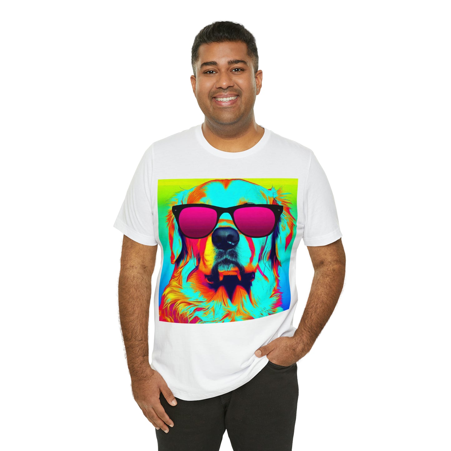 Pop Art Golden Retriever Wearing Sunglasses