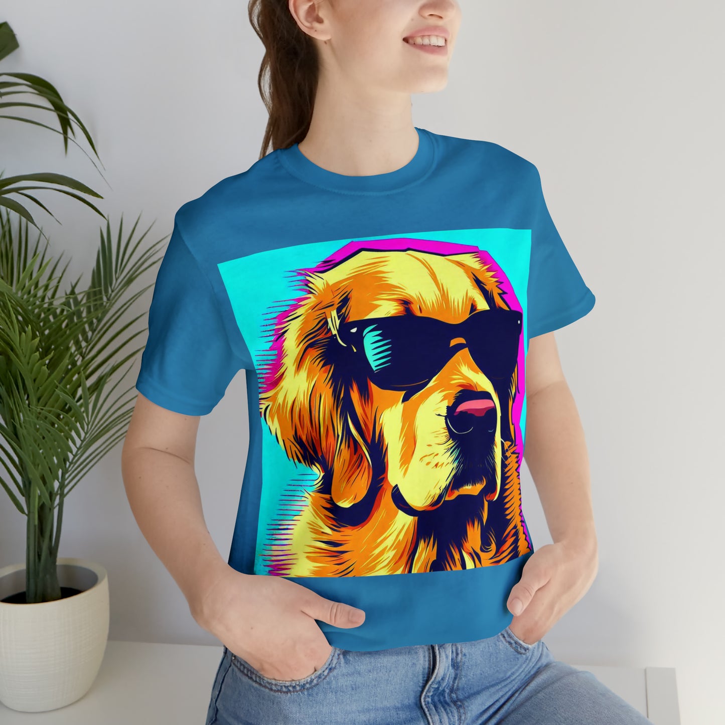 Pop Art Golden Retriever Wearing Sunglasses