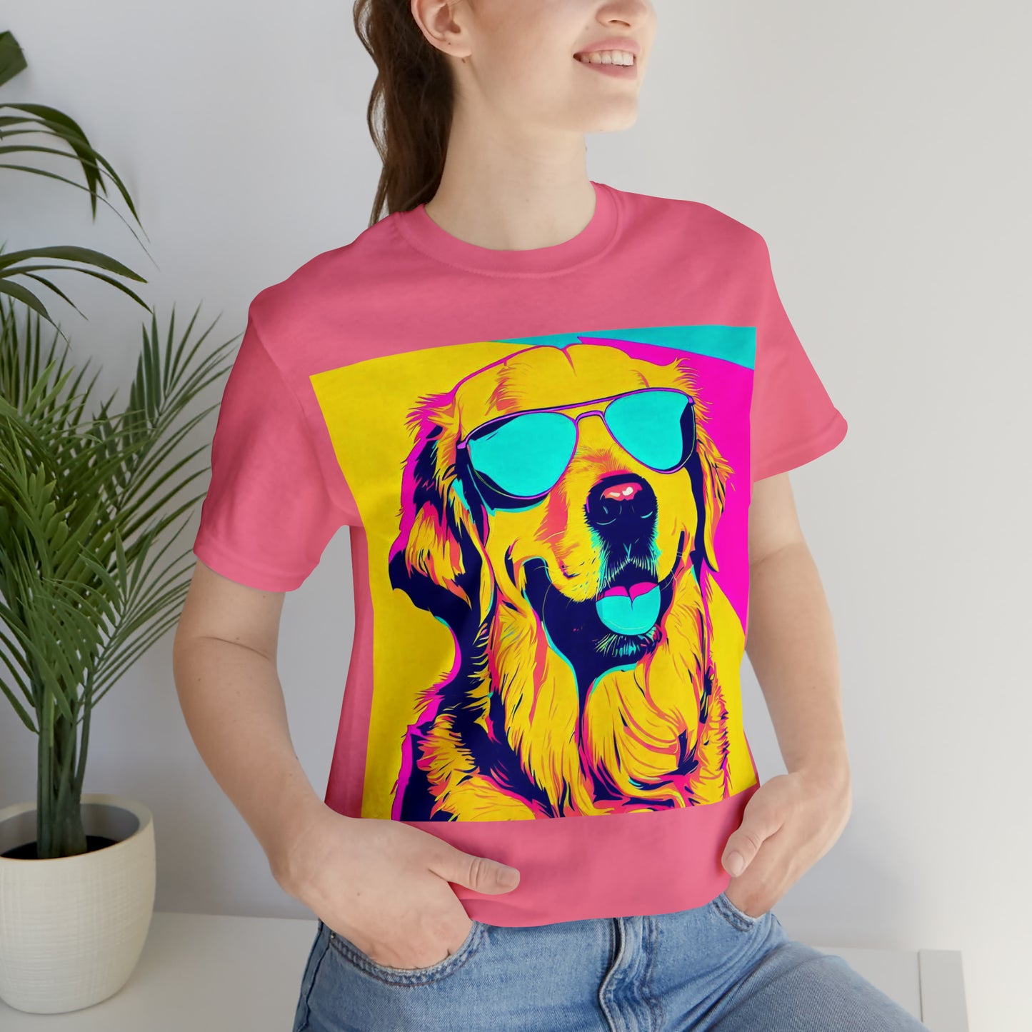 Pop Art Golden Retriever Wearing Sunglasses