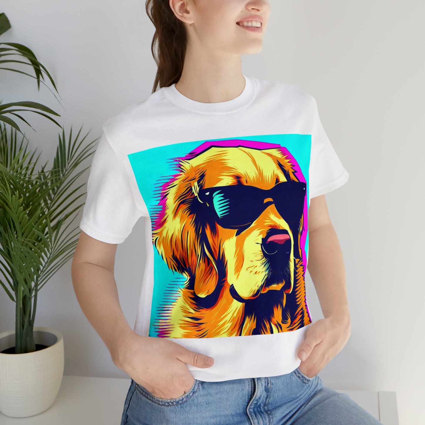 Pop Art Golden Retriever Wearing Sunglasses