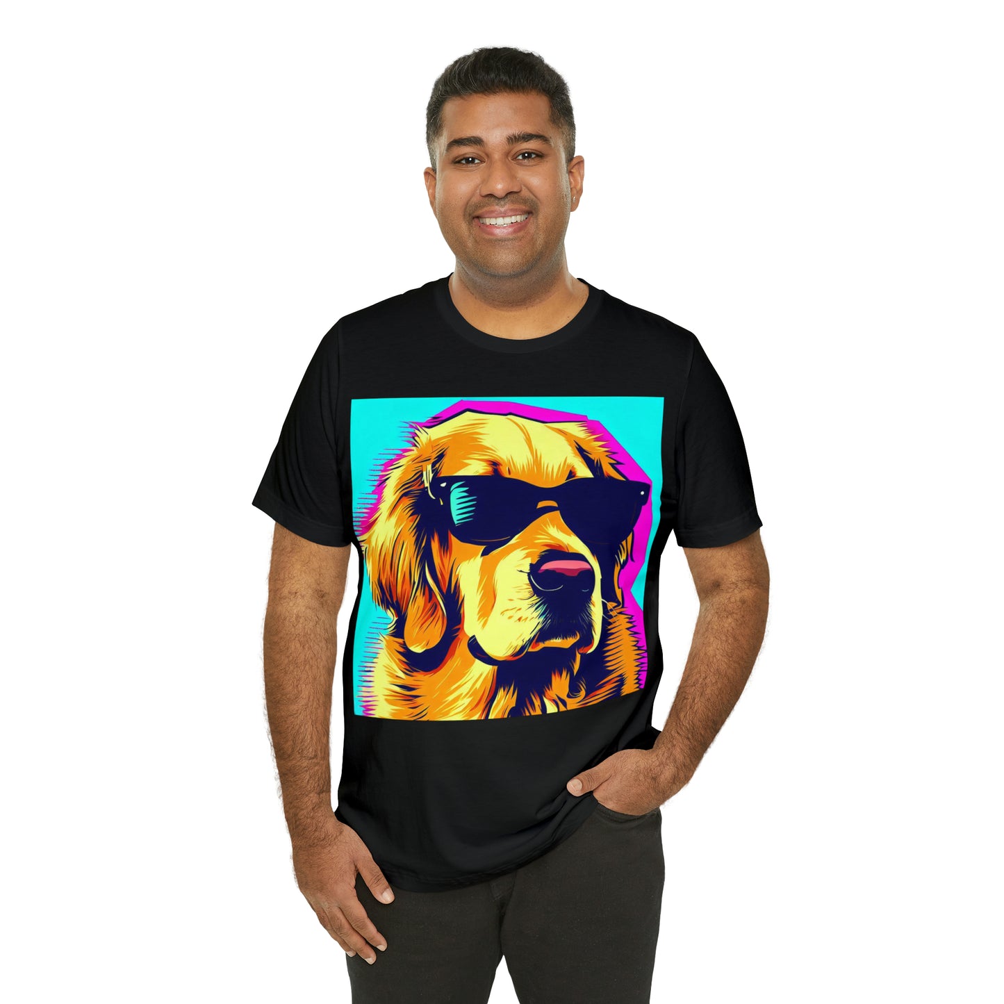 Pop Art Golden Retriever Wearing Sunglasses