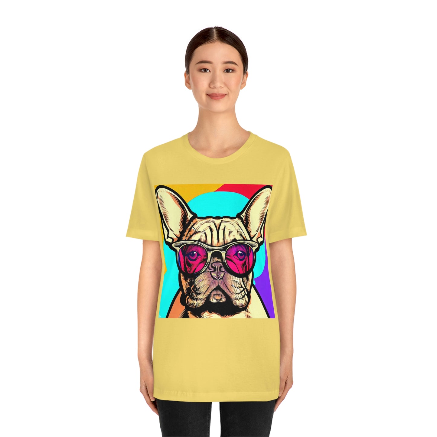 Pop Art French Bulldog Wearing Glasses