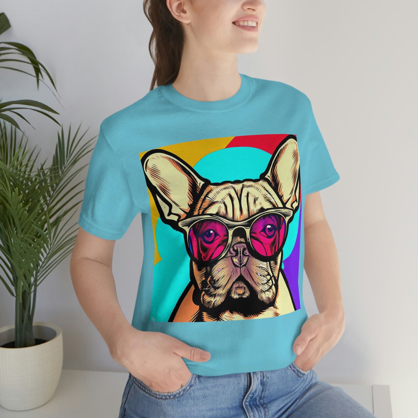 Pop Art French Bulldog Wearing Glasses