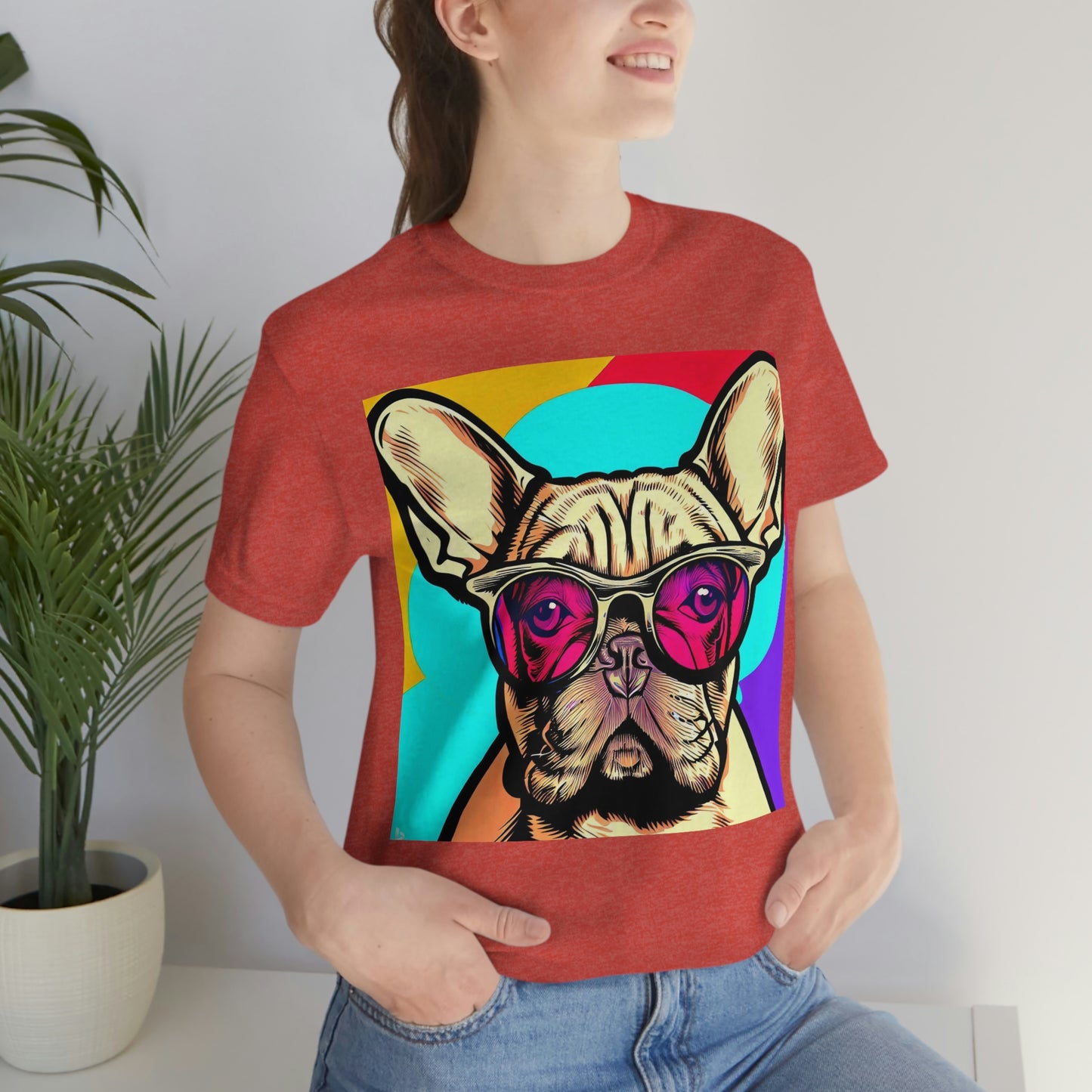 Pop Art French Bulldog Wearing Glasses