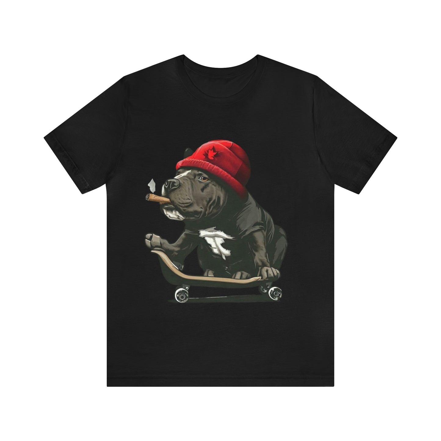 420 Friendly Pit Bull in Red Pork Chop Hat