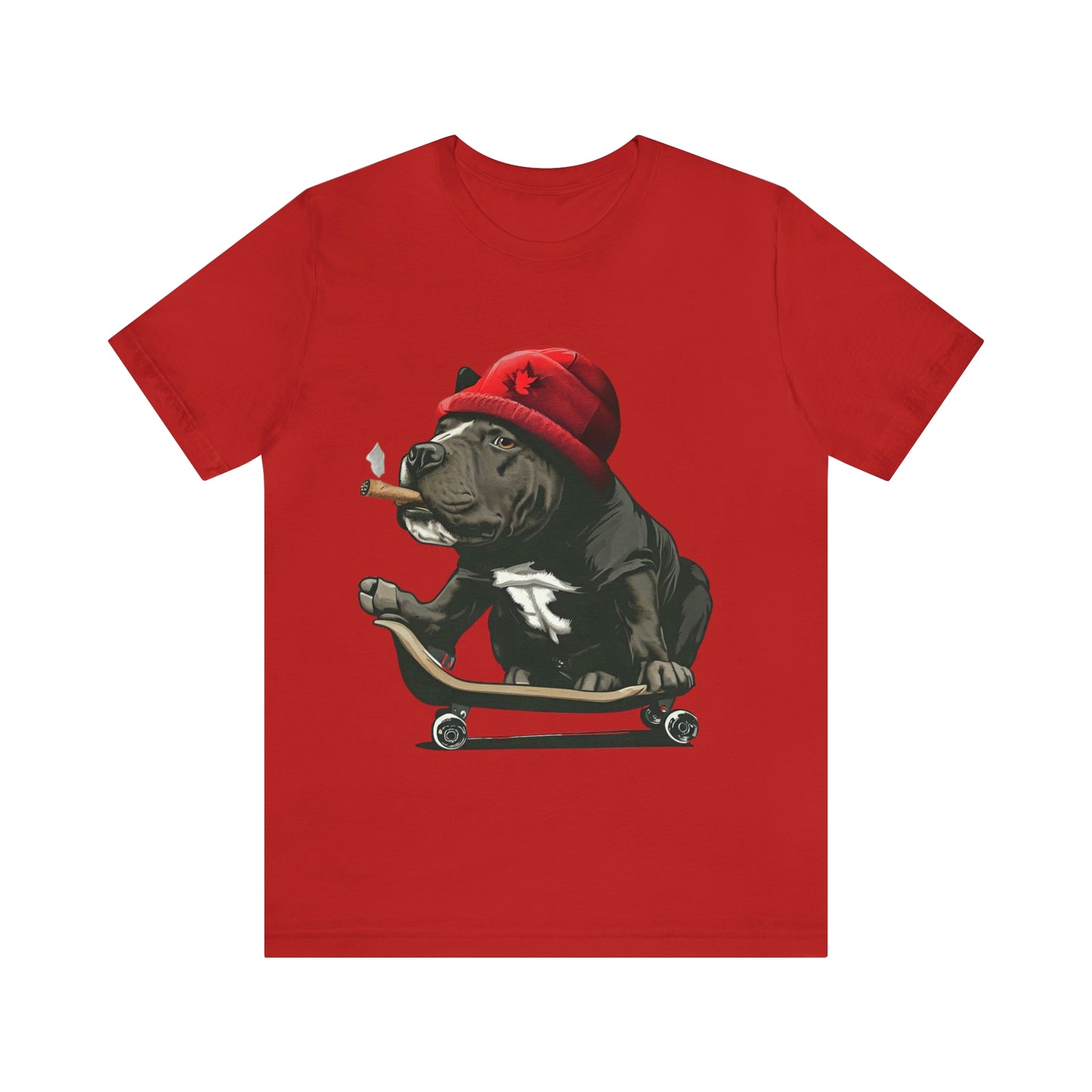 420 Friendly Pit Bull in Red Pork Chop Hat