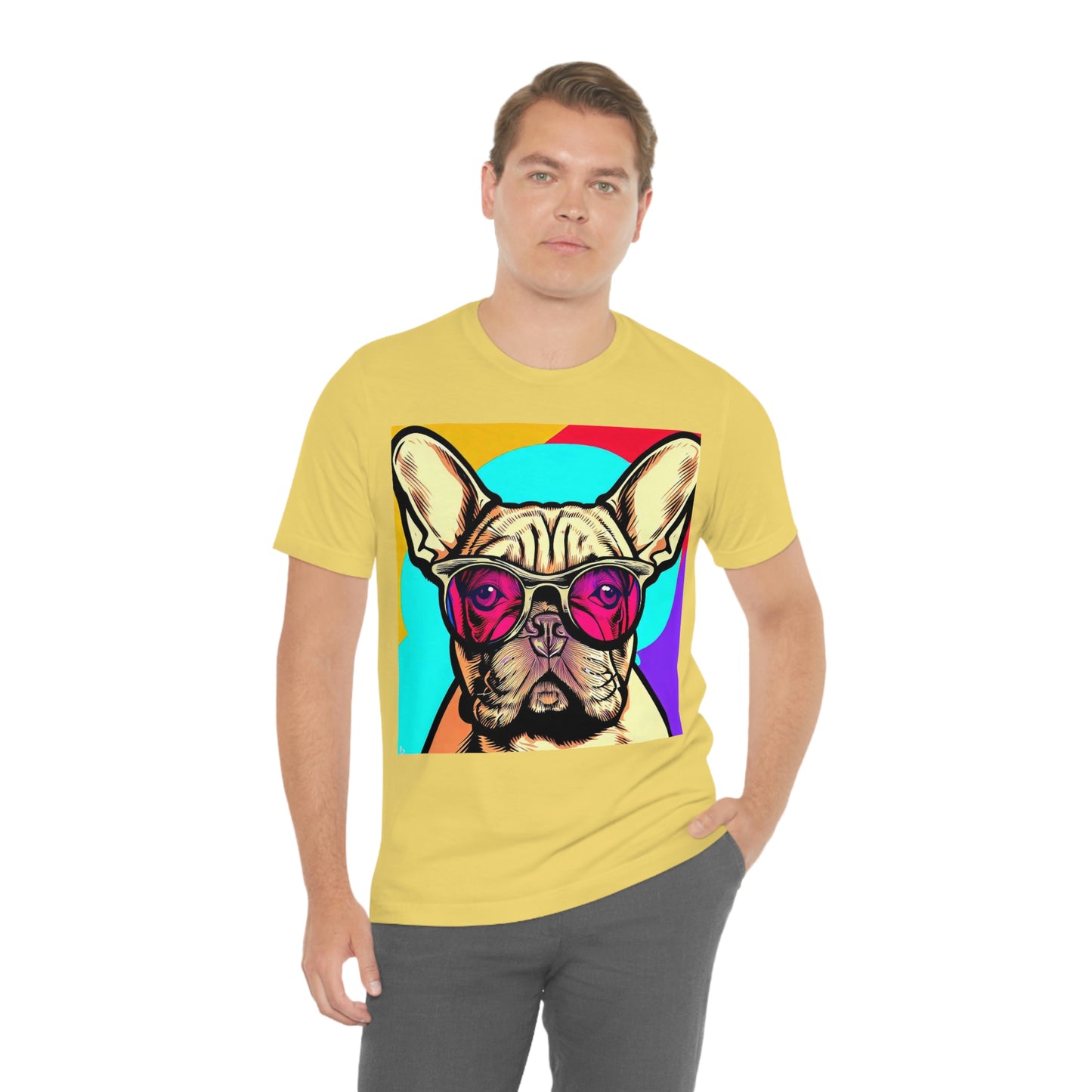 Pop Art French Bulldog Wearing Glasses