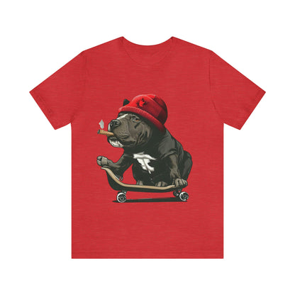 420 Friendly Pit Bull in Red Pork Chop Hat